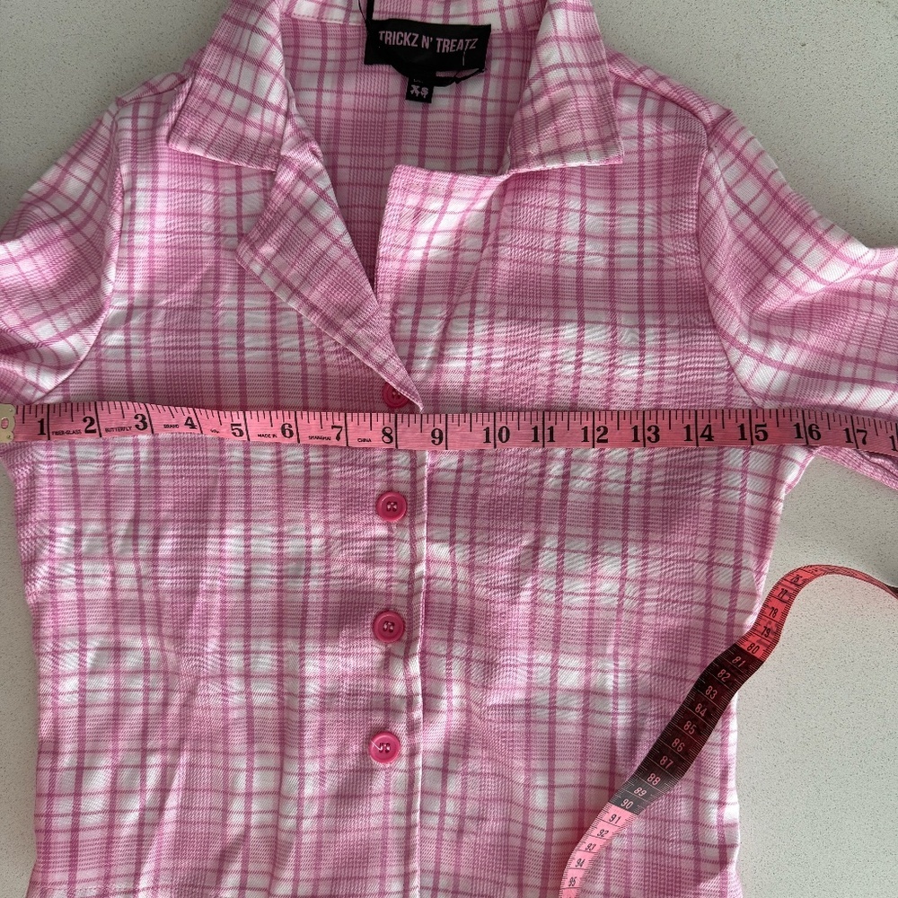 NWT Dollskill 4 pc Clueless Pink Plaid Costume/Pink Set Regina George Costume XS - Picture 10 of 15